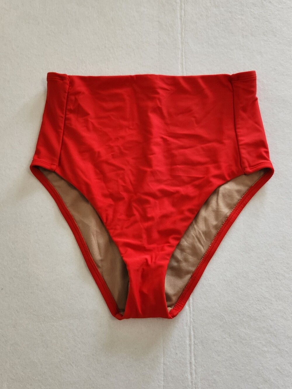 Kona Sol Coral High Rise Red Bikini Bottoms Size Medium